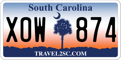 SC license plate XOW874