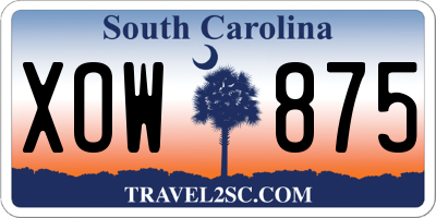 SC license plate XOW875