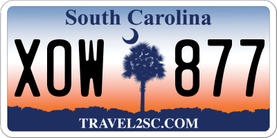 SC license plate XOW877