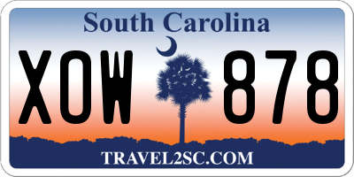 SC license plate XOW878