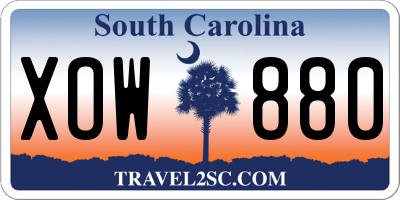 SC license plate XOW880