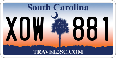 SC license plate XOW881