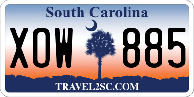 SC license plate XOW885