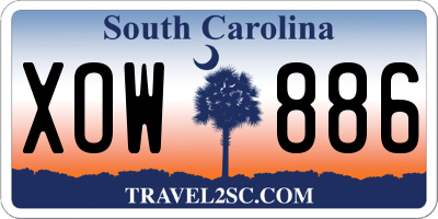 SC license plate XOW886
