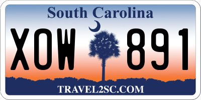 SC license plate XOW891