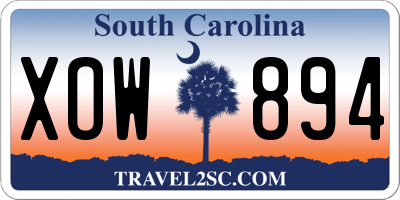 SC license plate XOW894