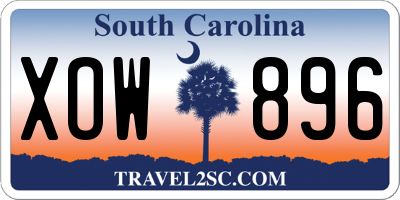 SC license plate XOW896