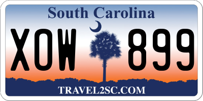 SC license plate XOW899