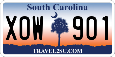 SC license plate XOW901