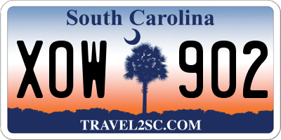 SC license plate XOW902