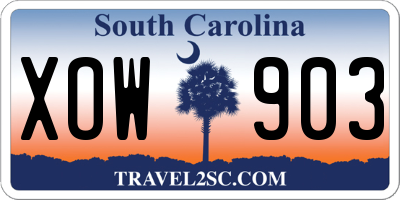 SC license plate XOW903