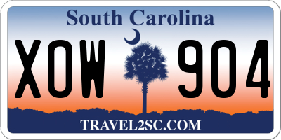 SC license plate XOW904