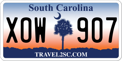 SC license plate XOW907