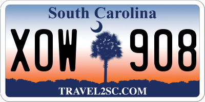 SC license plate XOW908