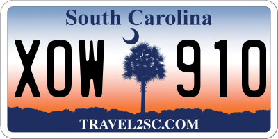 SC license plate XOW910