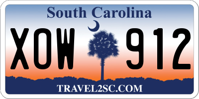 SC license plate XOW912