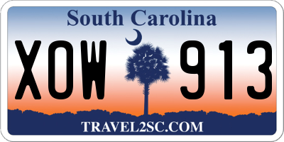 SC license plate XOW913