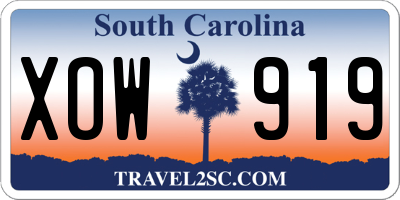 SC license plate XOW919