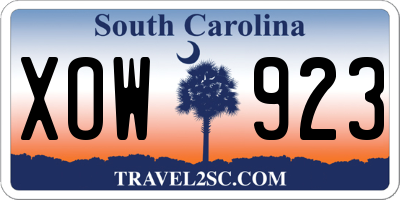 SC license plate XOW923