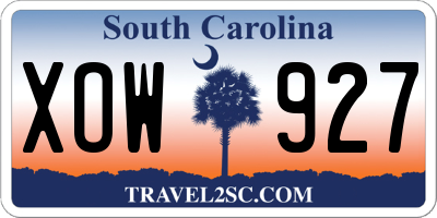 SC license plate XOW927