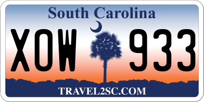 SC license plate XOW933