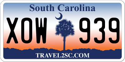 SC license plate XOW939