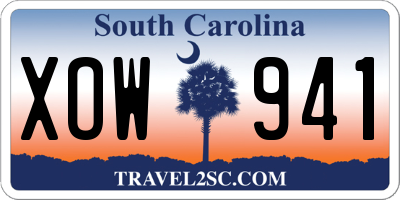 SC license plate XOW941