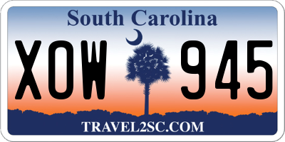SC license plate XOW945