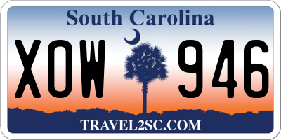 SC license plate XOW946