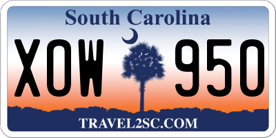 SC license plate XOW950