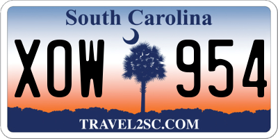 SC license plate XOW954