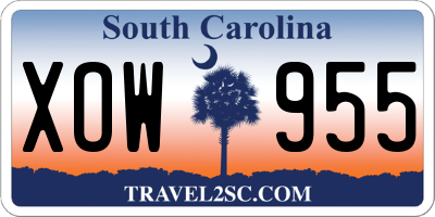 SC license plate XOW955