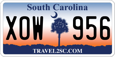 SC license plate XOW956