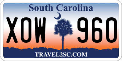 SC license plate XOW960