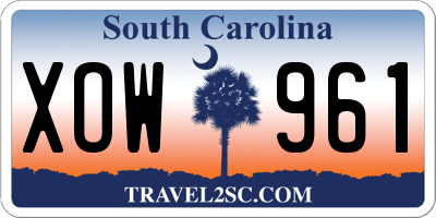 SC license plate XOW961