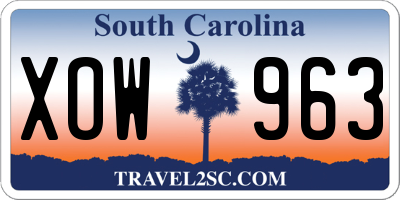 SC license plate XOW963