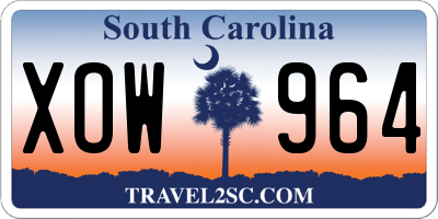 SC license plate XOW964