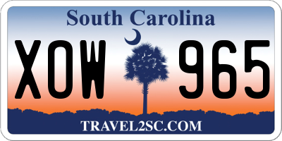SC license plate XOW965