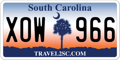 SC license plate XOW966