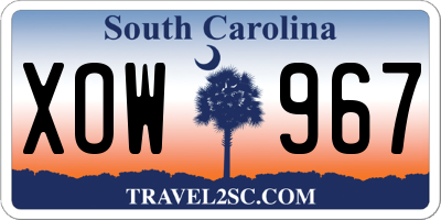 SC license plate XOW967