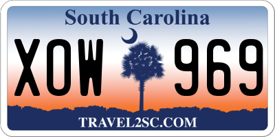 SC license plate XOW969