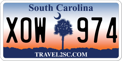 SC license plate XOW974