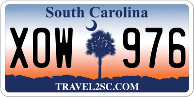 SC license plate XOW976