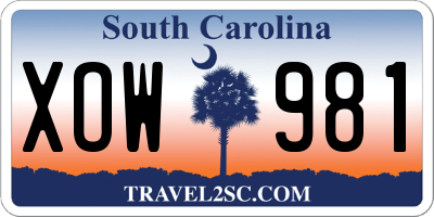 SC license plate XOW981