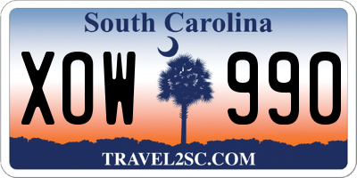 SC license plate XOW990