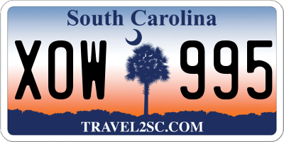 SC license plate XOW995