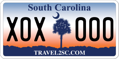 SC license plate XOX000