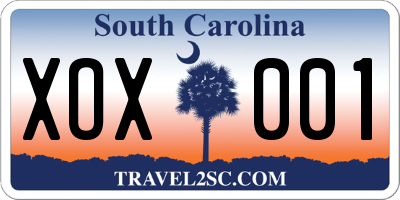 SC license plate XOX001