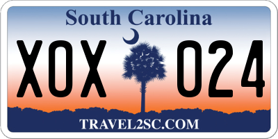 SC license plate XOX024