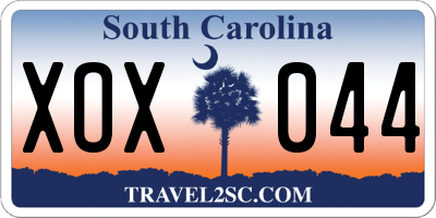 SC license plate XOX044